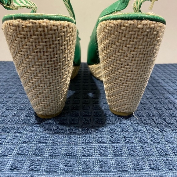Ladies De Blossom Collection Green Wedge Sandals Size 10 - Picture 16 of 16